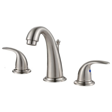 Two Handle Lavatory Faucet, Brushed Nickel, Brushed Nickel