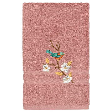 Linum Home Textiles Spring Time Embellished, Tea Rose, Hand Towel, Single