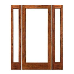 Pre-hung Rustic-1-lite Patio Solid IG Glass Sidelights Door - Patio Doors