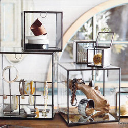 Roost Antique Iron Mirror Boxes - SKU: ME707 - Accent Chests And Cabinets