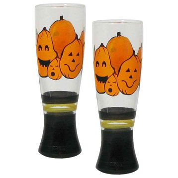 Pumpkin Family Pilsner Glasses, Set of 2