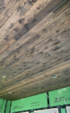 Pine Porch Ceiling Stained