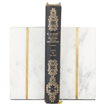 Glam White Marble Bookends Set 560606