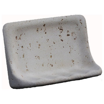 Cast Stone Soap Dish Holder For Shower Bathroom, Ivory