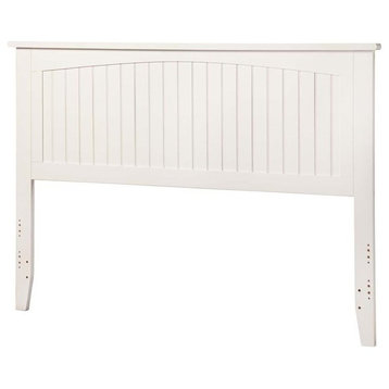 AFI Nantucket King Wood Panel Headboard with USB Charging Station in White