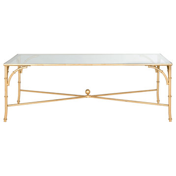 Rico Coffee Table Gold/ Tempered Glass Top