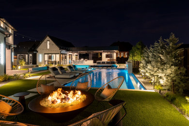 Inspiration for a contemporary pool remodel in Dallas