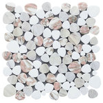 Flooring Supply Shop - Marble Pebbles Mosaics Heart Shape - Light Rose - Floor Wall Tile - Marble Pebbles Mosaics Heart Shape - Light Rose