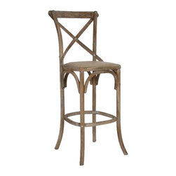 Parisienne FC035 Limed Grey Oak Cafe Bar Stool - Bar Stools And Counter Stools