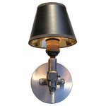 Railroadware - Gearhead Sconce Gold Foil Shade 5", Brushed Matal Wall Canopy - Automotive decor made from motor parts. The perfect kitchen, man cave, restaurant or garage addition. This heavy duty piece by Railroadware adds an industrial rustic look with motor city roots. (wall mounted facing up or down)
