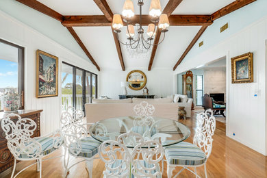 Example of a beach style living room design in Miami