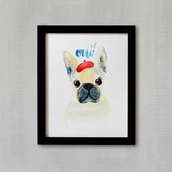 Pottery Barn Kids - Frenchie Por Vous Wall Art by Minted(R) 8x10, White - Home Decor