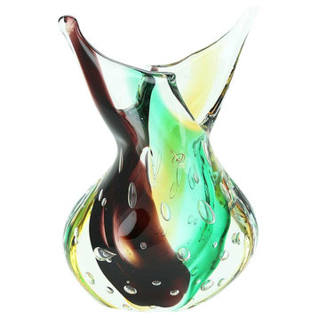 GlassOfVenice Murano Glass Sommerso Vase - Land and Sea
