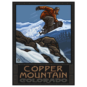 Paul A. Lanquist Copper Mountain Colorado Snowboarder Art Print, 18"x24"