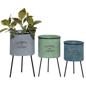 Salvaged Wood Planters Set Rustic Indoor Pots And Planters By Rotsen Furniture Houzz