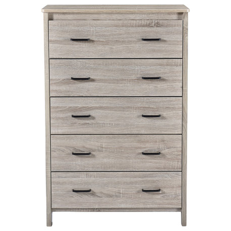 Titeca Contemporary 5 Drawer Chest, Sonoma Oak