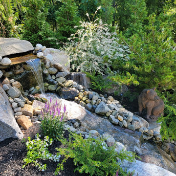 Back Yard Landscape Transformation with Incredible Water Feature
