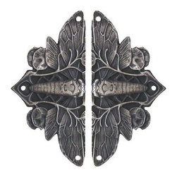 Inviting Home Inc. - Cicada Hinge Plates, Antique-Style Pewter - Hinges