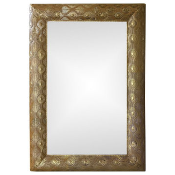 Galvanized Gold Mirror Metal Rectangular Wall Mirror 39"H26"W