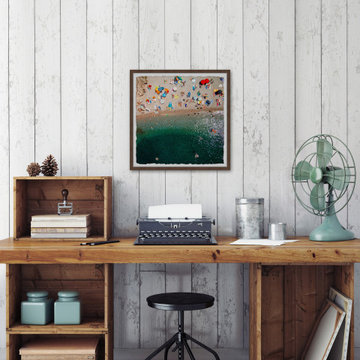 "Packed Beach" Framed Painting Print