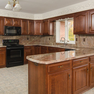 Crema Bordeaux Granite with Full Backsplash