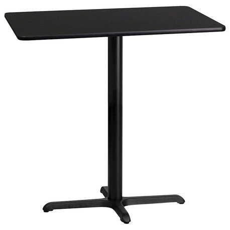 Flash 24'' x 42'' RectLaminate Table Top/23.5'' x 29.5'' Bar Table Base, BK