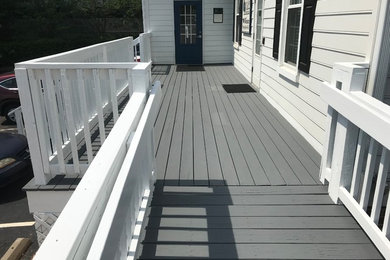 Exterior painting of a weathered deck
