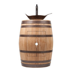 Premier - Wine Barrel Vanity Package with Leaf Vessel Hammered Copper Sink and Vessel F... - Bathroom Vanities And Sink Consoles