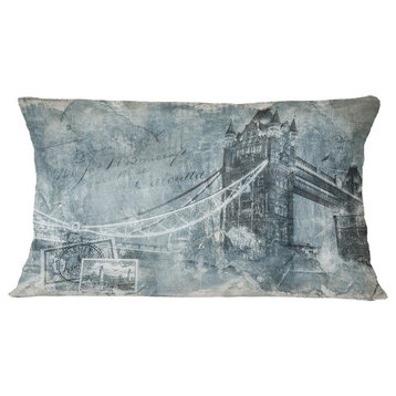 Tower Bridge London Contemporary Throw Pillow, 12"x20"