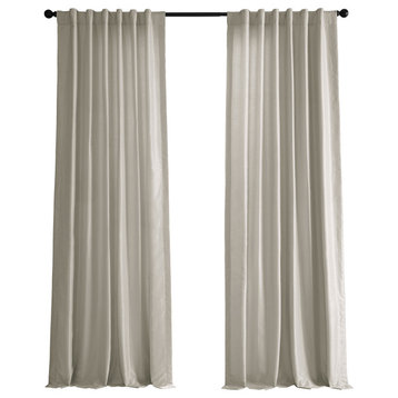 Vintage FauxDupioni Silk Curtain, Single Panel, Mist Gray, 50"x84"