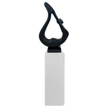 Yoga Black Sculpture - White Base
