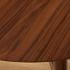 Retro Bar Pub Table, Wooden Construction With Sleek Legs & Round Top, Walnut