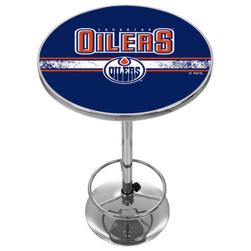 NHL Chrome Pub Table, Edmonton Oilers