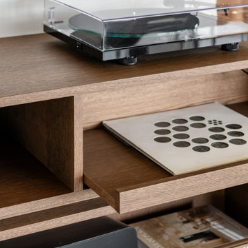 Custom Turntable Cabinetry with Integrated Storage – Millwork Detail, Victoria B