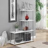 Convenience Concepts Designs2Go Four-Tier "L" Bookshelf in White Wood Finish