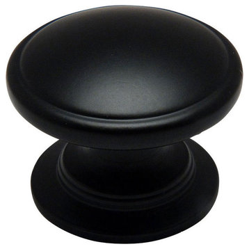 Cosmas 4702FB Flat Black Cabinet Round Knob, 1-1/4" Diameter