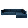 Janis Midnight Blue Fabric Sectional Sofa, HGSC252