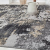 Astor Onyx Black Transitional Abstract Area Rug, 2'6"x8'