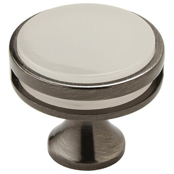 Oberon 1-3/8" 35 mm Diameter Gunmetal/Frosted Cabinet Knob