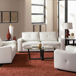Jasmine Modern Living Room Sofa Set in Snow White - $1285.70 - Living Room Furniture Sets