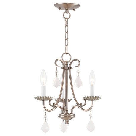 Daphne 3-Light Mini Chandelier, Brushed Nickel