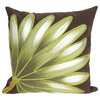 Visions II Palm Fan Pillow, Chocolate, 20"x20"