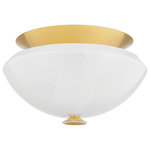 Hudson Valley Lighting - Hudson Valley Lighting Pawtucket 8.75" Flush Mount Aged Brass/Soft White - This artful dome flush mount is designed to cast light upwards to create a warm and welcoming ambiance in a space. Featuring a delicate swirled effect, the cloud glass shade is suspended from a cone-shaped Aged Brass canopy. A flipped finial underneath the shade mirrors the same design language on a smaller scale. The resulting fixture is celestial and serene, creating an atmospheric glow.