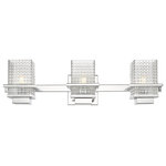 Innovations Lighting - Innovations 310-3W-PC-CL 3-Light Bath Vanity Light, Polished Chrome - Innovations 310-3W-PC-CL 3-Light Bath Vanity Light Polished Chrome. Style: Retro, Art Deco. Metal Finish: Polished Chrome. Metal Finish (Canopy/Backplate): Polished Chrome. Material: Cast Brass, Steel, Glass. Dimension(in): 6(H) x 24(W) x 6. 25(Ext). Bulb: (3)60W G9,Dimmable(Not Included). Maximum Wattage Per Socket: 60. Voltage: 120. Color Temperature (Kelvin): 2200. CRI: 99. Lumens: 450. Glass Shade Description: Clear Wellfleet Glass. Glass or Metal Shade Color: Clear. Shade Material: Glass. Glass Type: Transparent. Shade Shape: Rectangular. Shade Dimension(in): 4(W) x 5. 5(H) x 4(Depth). Backplate Dimension(in): 4. 5(H) x 4. 5(W) x 0. 75(Depth). ADA Compliant: No. California Proposition 65 Warning Required: Yes. UL and ETL Certification: Damp Location.