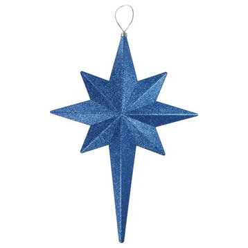 20" Blue and Silver Glittered Bethlehem Star Shatterproof Christmas Ornament