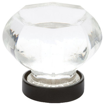 Emtek 86010 Crystal And Porcelain 1 Inch Geometric Cabinet Knob - Oil Rubbed