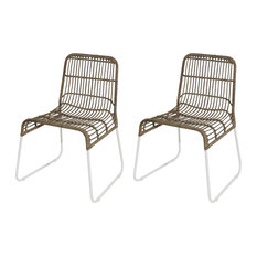 Balla Kubu Rattan Dining Chairs, White, Set of 2