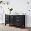 Hadiya 60" Single Bathroom Vanity Set in Black Oak without Mirror