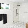 30"x86.75" Frameless Shower Door Arched Single Fixed Panel, Oil Rubbed Bronze