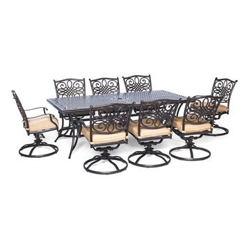 Traditions 9-Piece Dining Set With Swivel Chairs